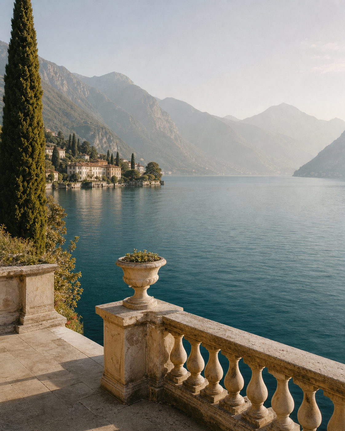 Sunlit Italian coast